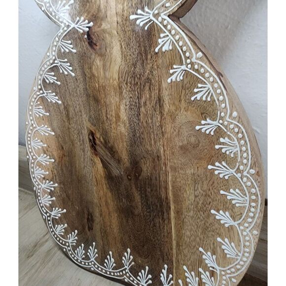 Wood Pineapple Shaped Serving Tray Platter Decorative Edge Catch All Tray Nice - Picture 11 of 11